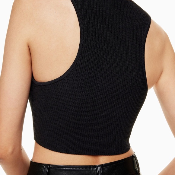 Aritzia | Babaton | Size S | Sculpt Knit Racer Cropped Tank in Black - Picture 3 of 9